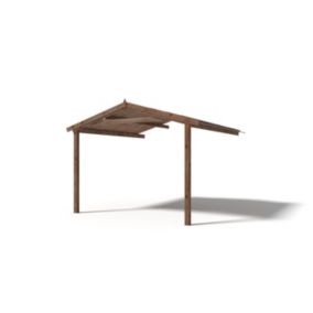 Avant-toit en bois 3x3m pour le chalet de jardin 3m, traité, marron - DOM539