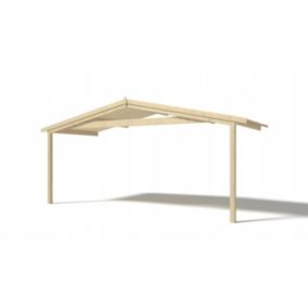 Avant-toit en bois 5x2m pour le chalet de jardin 5m, couleur naturel - DOM600