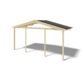 Avant-toit en bois 5x2m pour le chalet de jardin 5m, couleur naturel - DOM613