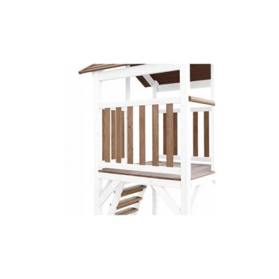 AXI Beach Tower avec Balancoire Simple Marron Blanc Bleu Toboggan
