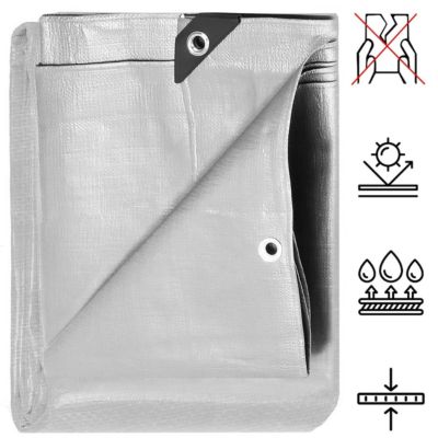 Bâche 4x8m 210g/m2 épaisseur feuille de protection grise