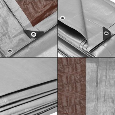 Bâche 4x8m 210g/m2 épaisseur feuille de protection grise