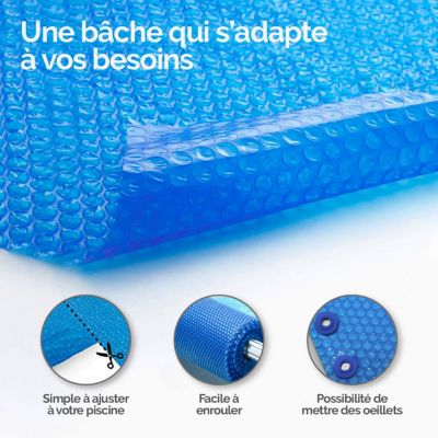 Bâche à bulles 4 m x 13 m pour piscine - 300 microns - Bleu - Linxor
