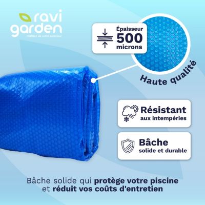 Bâche à bulles pour piscine rectangulaire 3 x 2 m 500 microns - Ravigarden