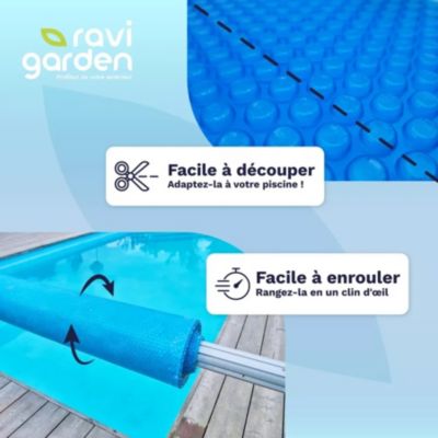 Bâche à bulles pour piscine rectangulaire 3 x 2 m 500 microns - Ravigarden