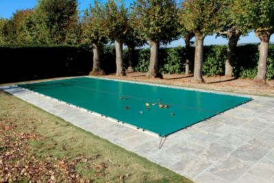 Bâche d'Hivernage Verte 8,60 x 4,60 m Pour Piscine Maximum 8 x 4 m avec Grille Centrale d'Evacuation - Fabrication Française - Dir