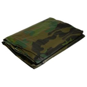 Bâche de camouflage militaire 1,8x3 m Verte et Noire Polyéthylène 140g/m² KZ GARDEN