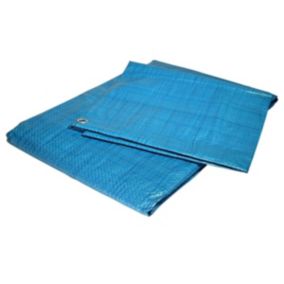 Bâche de Chantier 6x10 m - TECPLAST - EC80CH - Bleue - Economique - Bâche de protection pour Travaux d'intérieur - Anti-poussière