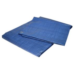 Bâche de jardin 6 x 10 m Bleue Toile en polyéthylène 80g/m²