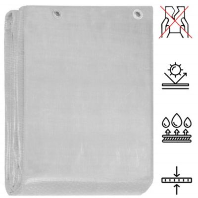 Bâche de jardin 6x8 m 260g/m2  gris
