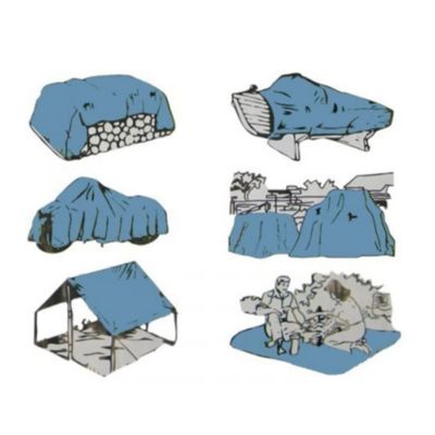 Bâche de protection 280g/m, grise, étanche, résistante, stabilisée UV, 6x8m (48m)