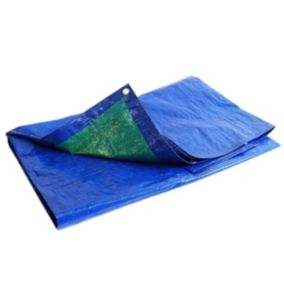 Bâche de Protection 2x3 m - TECPLAST - SR150MU - Bleue et Verte - Haute Qualité - Bâche d'extérieur imperméable avec oeillets