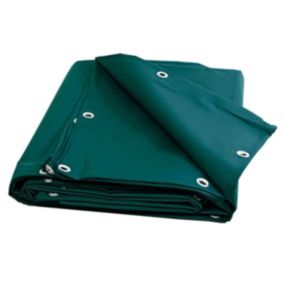 Bâche de Protection 2x3 m Verte - Garantie 10 ans TECPLAST - XP640MU - Bâche PVC étanche - Résistance Anti-UV - Made in France