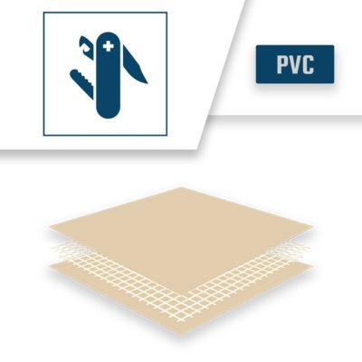 Bâche de Protection 3x3 m Beige foncé - Garantie 5 ans TECPLAST - LP506MU - Bâche PVC étanche - Résistance Anti-UV