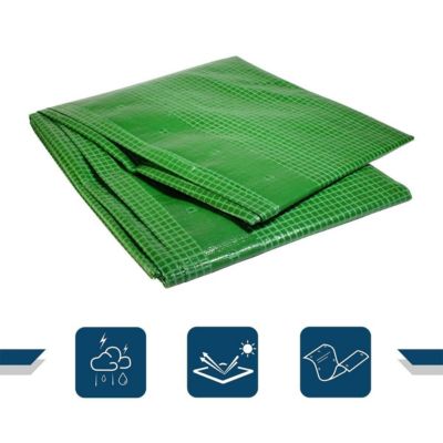 Bâche de Protection 3x4 m - TECPLAST - VR170MU - Bâche Armée Verte - Haute Qualité - Imperméable - Résistance Anti-UV