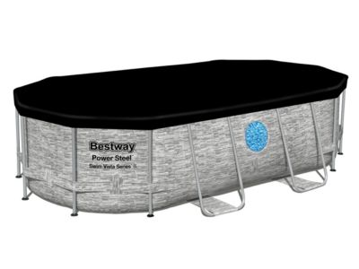 Bâche de protection 4 saisons pour piscine tubulaire Power Steel ovale 4,27 x 2,50 m - Bestway