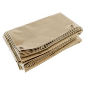 Bâche de Protection 4x4 m Beige foncé - Garantie 5 ans TECPLAST - LP506MU - Bâche PVC étanche - Résistance Anti-UV