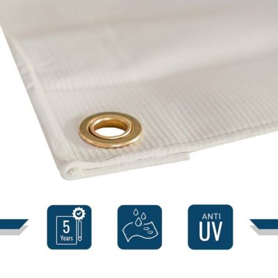 Bâche de Protection 4x6 m Blanc Crème - Garantie 5 ans TECPLAST - LP506MU - Bâche PVC étanche - Résistance Anti-UV