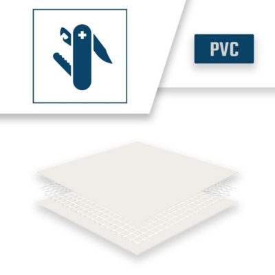 Bâche de Protection 4x6 m Blanc Crème - Garantie 5 ans TECPLAST - LP506MU - Bâche PVC étanche - Résistance Anti-UV