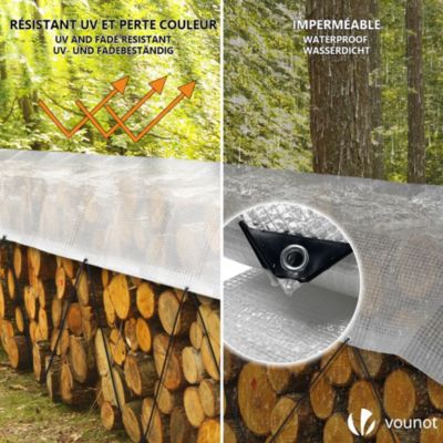 Bâche Protection étanche 2x3 M Blanche 180g/m² Avec œillets Inox - Camping Jardin