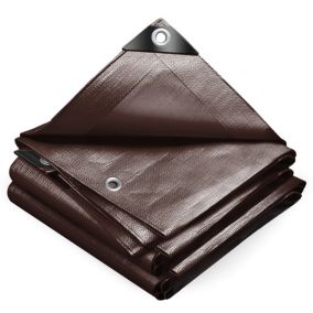Bâche de Protection en Polyéthylène resistant et impermeable 240g/m² marron 4x6m VOUNOT