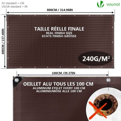 Bâche de Protection en Polyéthylène resistant et impermeable 240g/m² marron 4x8m VOUNOT