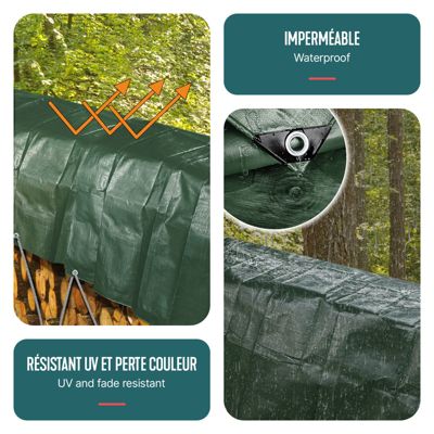 Bâche De Protection Springos 4x7m - Imperméable 270g/m² Avec Œillets Et Coins Renforcés