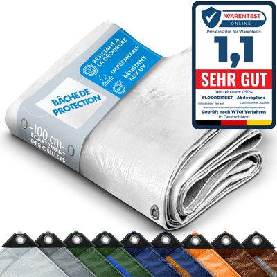 Bâche de protection imperméable 140 g-m² Blanc 2 x 3 m