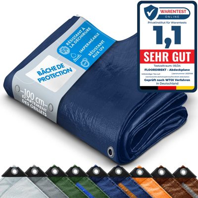 Bâche de protection imperméable 140 g-m² Bleu 6 x 8 m