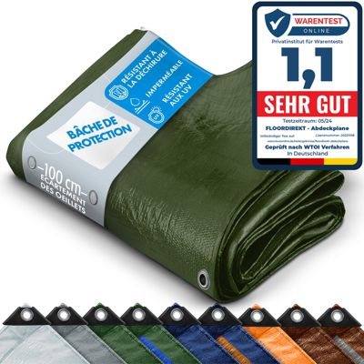 Bâche de protection imperméable 140 g-m² Vert 3 x 4 m