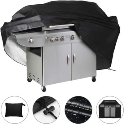 Bâche de protection étanche pour barbecue 145  61  117cm Noir
