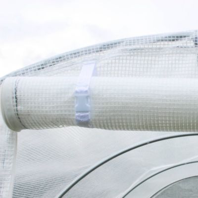 Bâche De Rechange 130 Gr/m² Pour Serre Tunnel 6m² Blanche 2 Sections ROMA