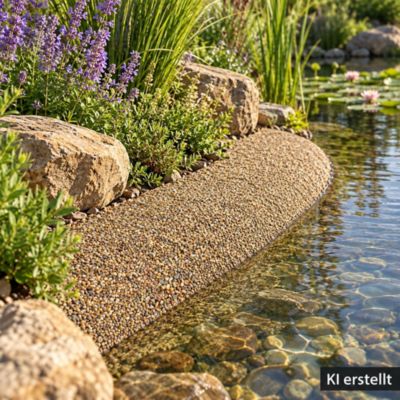 Bâche gravillonnée 10 m x 0,4 m de large pour les bordures de bassin, sable Aquagart