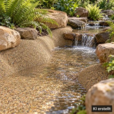 Bâche gravillonnée 10 m x 0,4 m de large pour les bordures de bassin, sable Aquagart