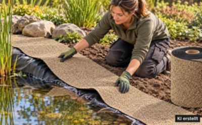 Bâche gravillonnée 6 m x 0,4 m de large pour les bordures de bassin,sable Aquagart