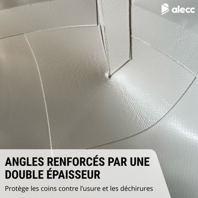 Bâche haute remorque Lider Cadix 39310 réhaussé 50 cm - 212 x 139 x 60 cm - PVC 640g/m² étanche - Gris - Fabrication française