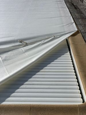 Bâche Hivernage Filet Blanc 350 g/m² Traitée Anti-UV 8,60 x 4,60 m pour Piscine Max. 8 x 4 m - Fabrication Française Direct Usine