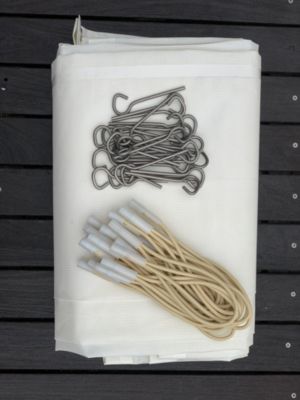 Bâche Hivernage Filet Blanc 350 g/m² Traitée Anti-UV 8,60 x 4,60 m pour Piscine Max. 8 x 4 m - Fabrication Française Direct Usine