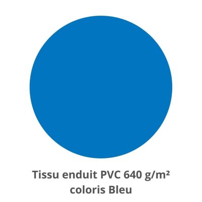 Bâche hivernage piscine 6,6 x 3,7 m - Dimensions bâche : 7,3 x 4,4 m - Toile PVC 640 g/m² Bleu - Couverture hiver