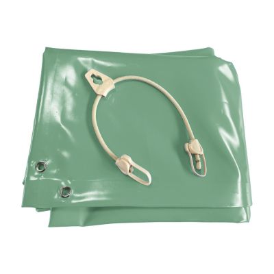 Bâche hivernage piscine 6,7 x 3,2 m - Dimensions bâche : 7,4 x 3,9 m - Toile PVC 580 g/m² Vert amande - Couverture hiver