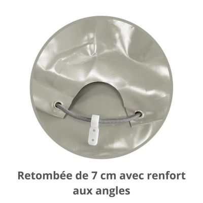 Bâche hivernage piscine hors sol Vivapool Hawai diamètre 410 cm - Toile PVC 640 g/m² Gris - Couverture hiver