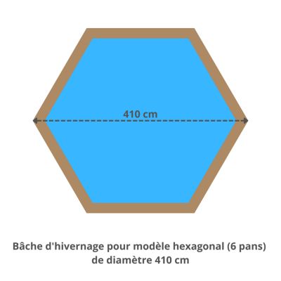Bâche hivernage piscine hors sol Vivapool Hawai diamètre 410 cm - Toile PVC 640 g/m² Gris - Couverture hiver