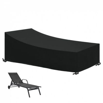 Bâche, housse de protection imperméable pour transat - 210 x 75 cm - Noir - Linxor