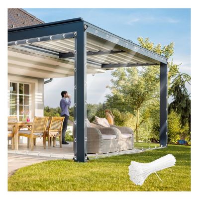 Bâche Impermable Transparente avec oeillet, Protection indchirable en PVC, Bâche étanche pour Bois Bateau Jardin Piscine Serre Pla