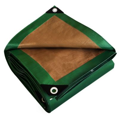 Bâche Peinture 8x12 m - TECPLAST - HQ250PE Verte et Marron - Haute Performance - Bâche de protection Peinture pour sol et meuble