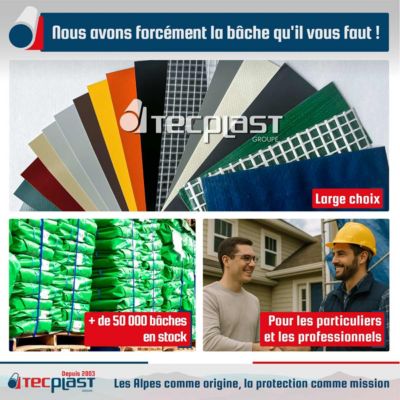 Bâche peinture en ROULEAU 3x15m Translucide - Economique TECPLAST 40RPE - Film plastique de protection sol - Made in France