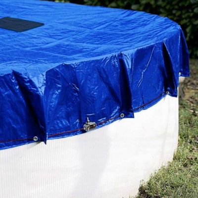 Bâche Piscine ronde diam. 4,20 m pour Piscine hors sol diam. 3,6 m - TECPLAST PO155RD - Couverture Piscine avec Filet d'écoulement