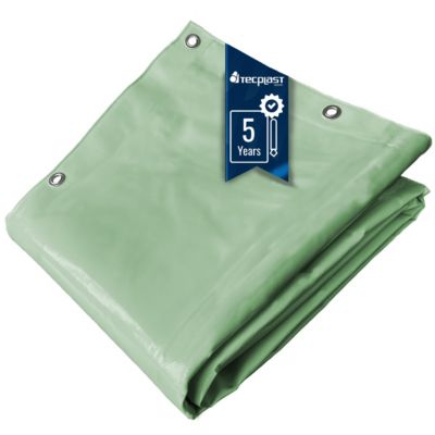 Bâche pour Carport 3,5x4 m Vert Sauge - Garantie 5 ans TECPLAST - LP506CP - Toile PVC étanche pour abri de voiture