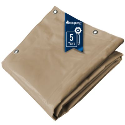 Bâche pour Carport 3x4 m Beige foncé - Garantie 5 ans TECPLAST - LP506CP - Toile PVC étanche pour abri de voiture
