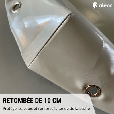Bâche Remorque 200 X 125 Cm - PVC 640g/m² Étanche Et Renforcée - Fabriqué En France - Protection Contre Pluie, UV Et Poussière